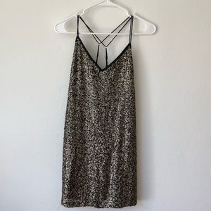 Gold Sequin Abercrombie Dress